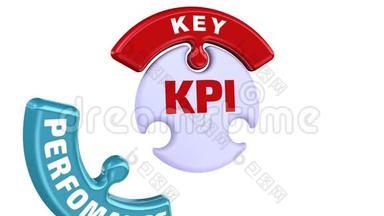 KPI关键绩效指标。 以拼图的形式标出